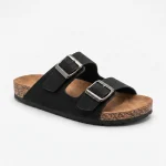 Sandalia Negra Doble Hebilla Jete-S