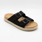 Sandalia Negra Doble Hebilla Hertha-S