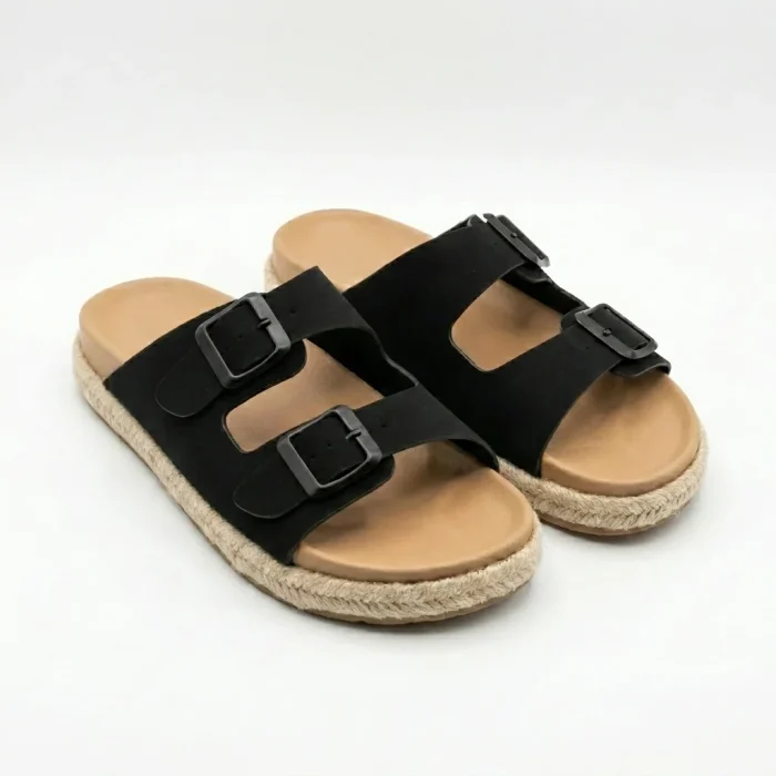 Sandalia Negra Doble Hebilla Hertha-S - Image 3
